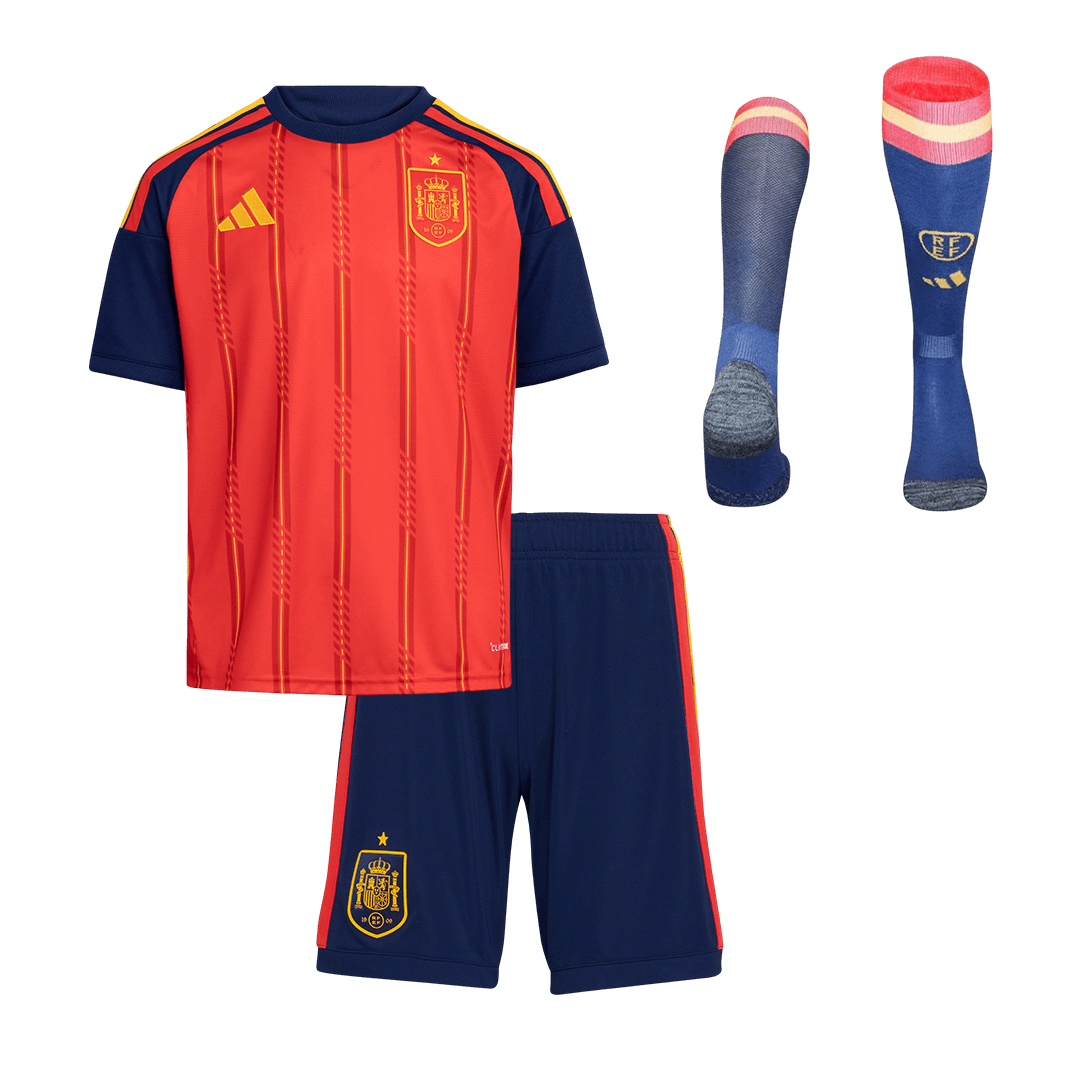 Spain Infantil Casa World Cup Futebol Camisa Conjunto (Camisa+Shorts+Meias) 2026 Vermelho