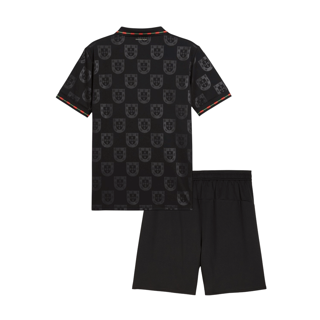 Portugal Infantil World Cup Futebol Camisa Conjunto (Camisa+Shorts) 2026 Preto
